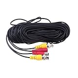 KKmoon 20m/65 pies Cable Siamés BNC Video Fuente de Alimentación para Kit CCTV Cámara de Vigilancia DVR Sistema Seguridad Hogar