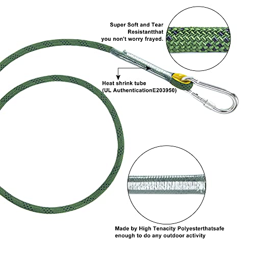 Xmsky Climbing Rope Rugged Outdoor Hiking Climbing Rope 12Mm Safety Static Rock Climbing Rope Escape Rope For Escape Rope Ice Climbing Equipment Fire Rescue Parachute 1/2Inch 65Feet Army Green #TOP3