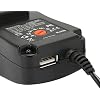 SY8 Multi-Function 30W Universal Power Adapter with USB Port 3V / 4.5V / 5V / 6V / 7.5V / 9V / 12V Voltage Adjustable Power Adapter 100-240V with 6 DC TIP for Home Electronic Equipment/Router(US)