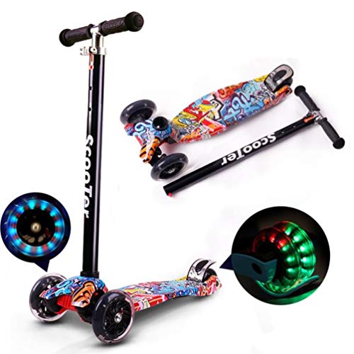 AM ANNA Kids Scooter 3 Wheel Mini Adjustable Kick Scooter with LED Light Up Wheels(Colorful)