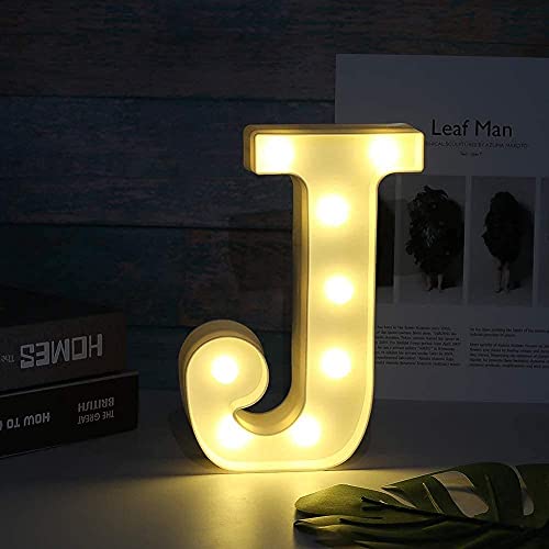 Image of Marquee J Alphabet Shaped LED Light Lamp for Decoration Decore Walls Hanging Birthday Party Wedding (J)