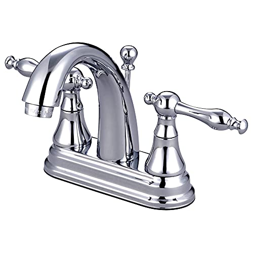 Cheapest 🛒 Kingston Brass KS7611NL Normandy 4-Inch High Rise Centerset Lavatory Faucet, Polished Chrome Black Friday - 60% OFF Kingston Brass KS7611NL Normandy 4-Inch High Rise Centerset Lavatory Faucet, Polished Chrome