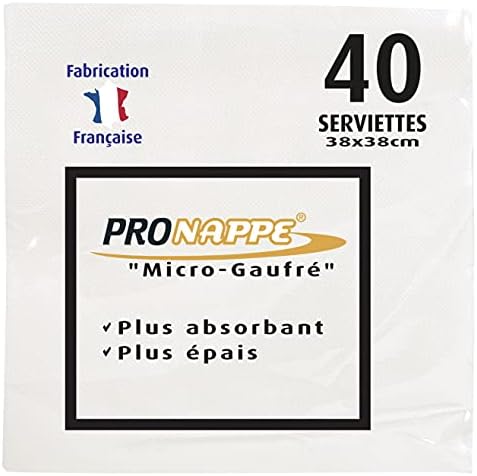 Pro Nappe SV863808I Serwetka jednorazowa z mikro wytłaczanej waty 38X38 cm w opakowaniu 40 serwetek - 2 fałdy 2 x 17g - kolor bordowy - Grube i bardzo chłonne serwetki, bieżnik, obrus, podkładka