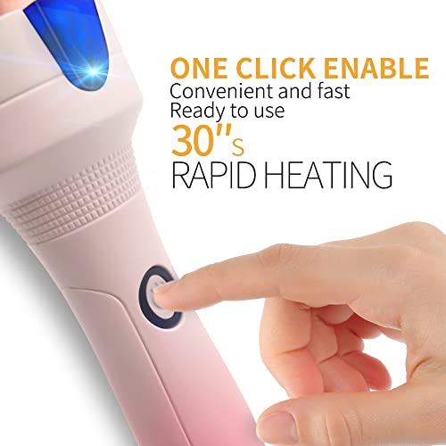 K&K Heated Curling Ceramic Tourmaline Ionic Curling Iron Volumizing Brush Quick Heating Makes Hair Silky Smooth Dual Voltage Travel-Friendly Straightening Round Design (1.5 Inch) #TOP2