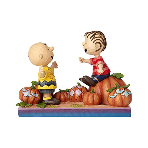 Enesco Peanuts by Jim Shore Charlie Brown and Linus Pumpkin Figurine, 5.5