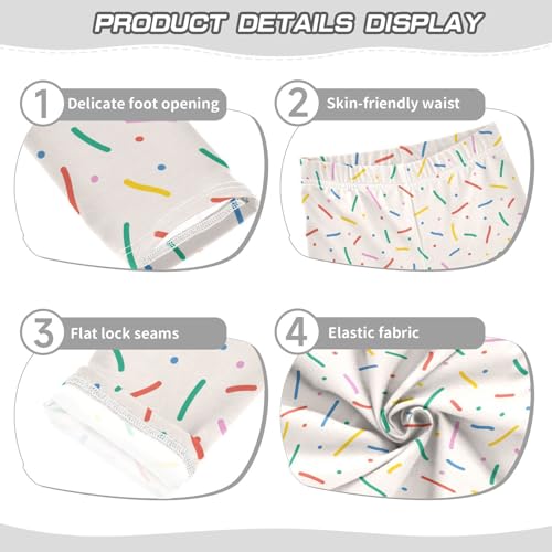 Fun Colorful Line Girls Leggings,Workout Leggings for Girls Toddler Athletic Legging Size for 3-10T3