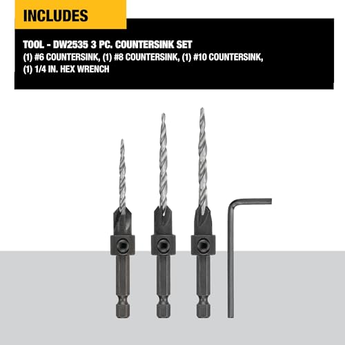 Image of DEWALT DW2535 3 Piece #6, 8, and #9 Countersink Assortment