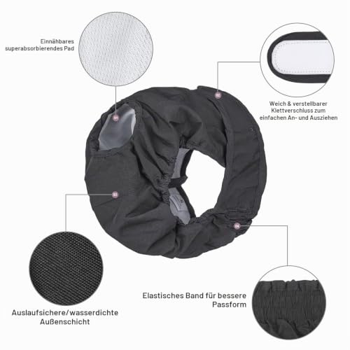 BePetMia Waschbare Windeln für Hunde, Wiederverwendbare Hundewindeln, Umweltfreundliche Damenbinden Höschen, Hygiene-Unterhose für Hunde in Hitze (S: 30-45cm, Schwarz)
