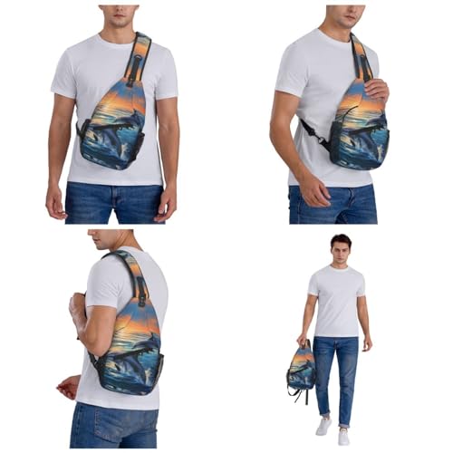 Mochila Sling para Mujer y Hombre con diseño de delfines miniatura 7