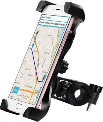 Foxlite 360 Degree Adjustable Mobile Phone Holder for Bicycle | Bike | Motorcycle | Ideal for Maps | Navigation | Charging - Black