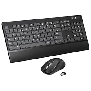 Kabelloses Tastatur-Maus-Set Combo 2,4 GHz Tastatur und kabellose Maus Für PC, Laptop, Ergonomische Tastatur in Voller Größe mit Handgelenkauflage, QWERTZ- Deutsches Tastat