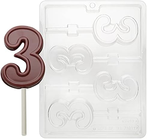Cybrtrayd L048 Lolly Letters and Numbers Chocolate Candy Mold, No.3 [Kitchen]