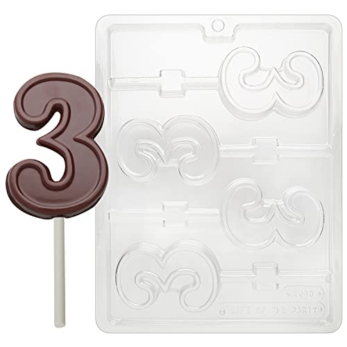 Cybrtrayd L048 Lolly Letters And Numbers Chocolate Candy Mold, No.3 [Kitchen] #TOP2