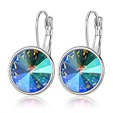 Pendientes de aro hipoalergénicos chapados en oro de 14 quilates con cristales austriacos