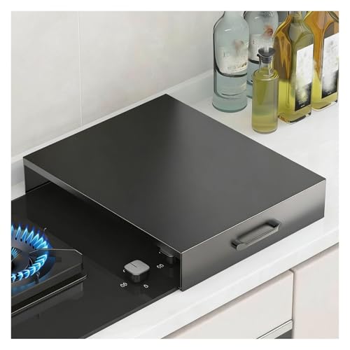 Cubiertas de estufa resistentes a los arañazos y al calor para estufas de gas, protector de encimera de cocina con estante de almacenamiento de condimentos, se adapta a tamaño estándar
