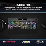Corsair K70 RGB PRO Mechanical Wired Gaming Keyboard – Cherry MX Brown Tactile Switches – 8,000hz Hyper-Polling – PBT Double-Shot Keycaps – iCUE Compatible – PC, Mac, Xbox – QWERTY NA – Black - Image 2