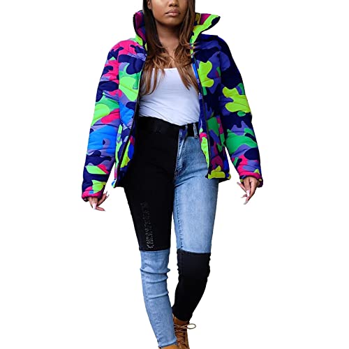 Fannyouth Womens Cute Cropped Puffer Jackets Zip Long Sleeves Padded Winter Outerwear #Pay221117- *909-Christmas Decorations #TOP16