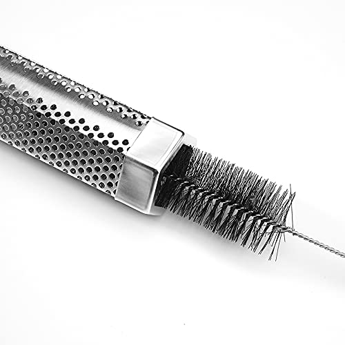 Pellet Smoker Tube, BBQ Smoking Tube, 12inch Stainless Steel Portable Hexagonal Smoking Tube for Grilling Meat,Outdoor BBQ,Kitchen Cooking,with Brush, 2 Hooks, For Electric, Gas, Charcoal Grills