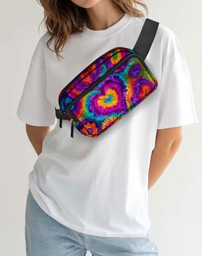 Image of Tie Dye Fanny Pack Lightweight Belt Bag Fashion Waist Pouch | Waterproof, crossbody bags for women, sports, running, traveling, hiking