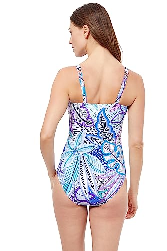 Profile by Gottex Women's Standard Tropic Boom D-Cup Twist One Piece3