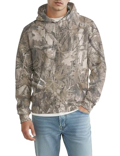 MSBESYOR Camo Hoodie for Men Camouflage Hunting Oversized Hooded Sweatshirts Long Sleeve Fleece Pullover with Pocket