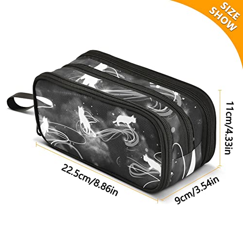 Image of ZAZYXTJ Gothic Spider Web Large Capacity Pencil Case 3 Compartment Pen Pouch Storage Canvas Makeup Bag for School Office Teen Girl Boy Men Women
