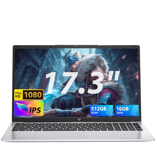 ACEMAGIC Ordinateur Portable 17,3 Pouces PC Portable 16 Go Ram DDR4 512 Go SSD Extension 2TB 4 cœurs 4300U,(Jusqu'à 3.7Ghz) Capacité de...