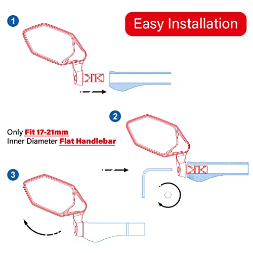 image for MEACHOW New Bar End Bike Mirror, Crystal UHD Automotive Grade Glass Le