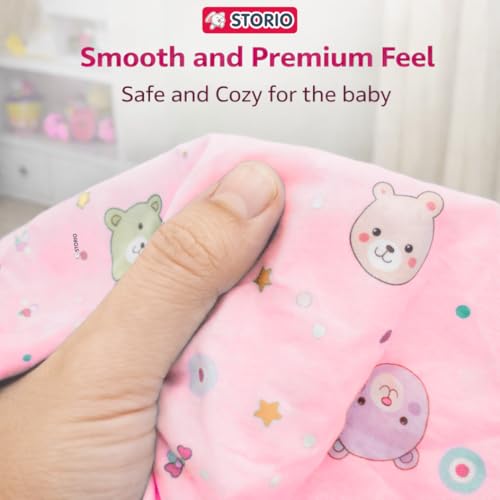 Image of Storio Cozy Euro Cradle for New Born Baby | Baby Jhula, Palna & Swing Cradle for 0 to 3 Years | Thottil /Uyyala for Newborn | Swing Jhula for 0-2 Years Kids - Pink