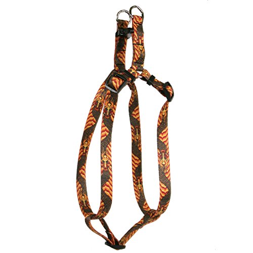 Image of Yellow Dog Design Dragon Wave Orange Step-in Dog Harness, Medium