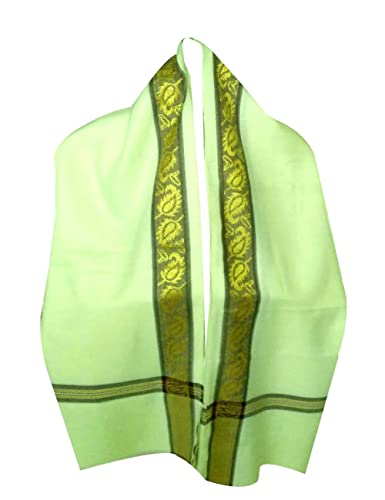 Men's Woven Winter Shawl - Elegant Solid Color Warm Lohi Stoles (40"x80") (Off-White)4
