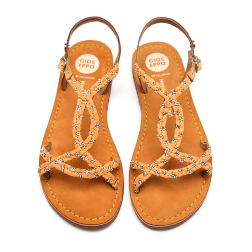 GIOSEPPO Girl's Modern Flat Sandal, Mustard, 8 us