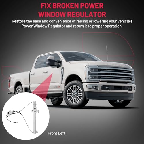 Image of BDFHYK 741-586 Power Window Regulator with Motor Front Left Compatible with Ford E-150 E-250 E-350 E-450 E-550 Super Duty Econoline Van Wagon
