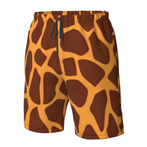 Giraffe Print Men's Swim Trunks Quick Dry Board Shorts with Pockets Casual Drawstring Beach Shorts4