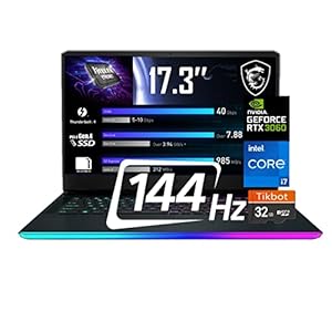 MSI GE76 Raider Gaming Laptop Intel Core i7-11800H, GeForce RTX 3060, 17.3″ FHD 144HZ, 32GB RAM2TB NVMe SSD, Wi-Fi6, Windows 10