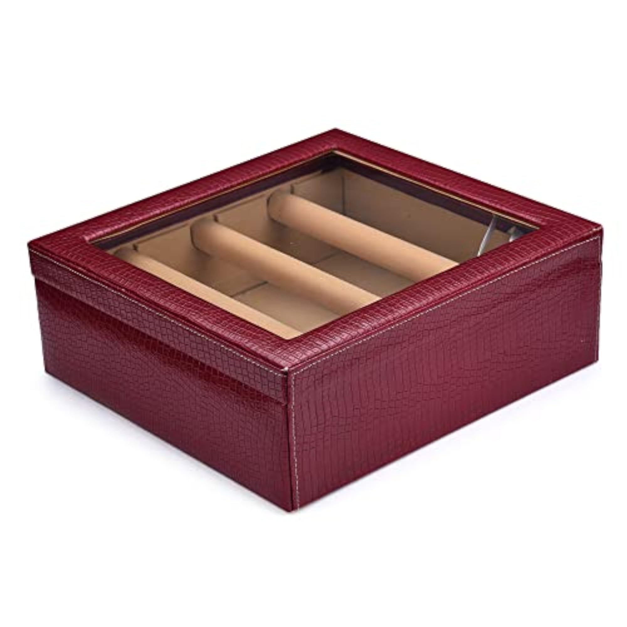 Standard Marron Color 4 Rode Bangle Box for Storage