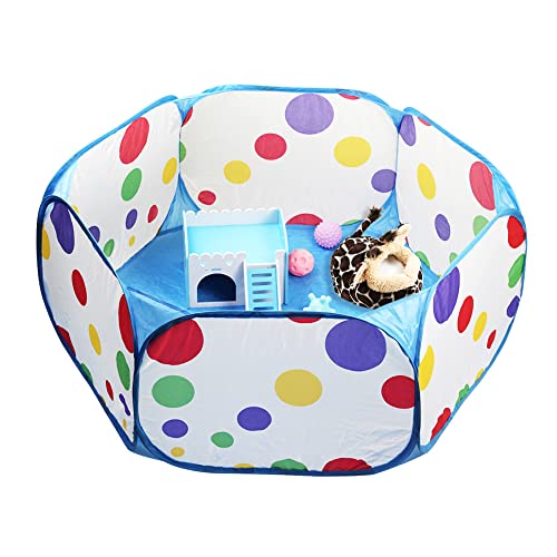 VOANZO Small Animal Playpen Portable Outdoor Exercise Fence Foldable Pet Tent Play Pen for Guinea Pig Hamster Chinchillas and Hedgehogs Rabbits Blue - Image 3