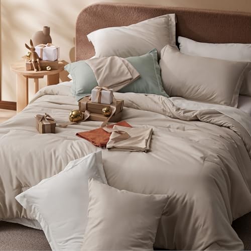 Bedsure-Queen-Comforter-Set-Beige-7-Pieces-Boho-Bed-in-a-Bag-Queen-Size-Gift-for-Christmas-Contrasting-Design-Bedding-Set-with-Soft-Comforter-Sheets-Pillowcases-Shams