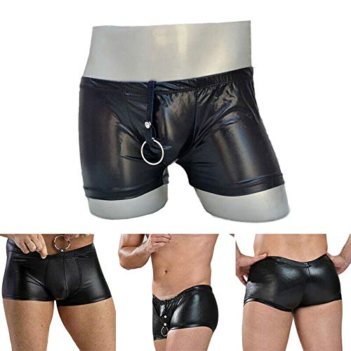 Sexy Mens Wet Look Faux Leather Boxer Briefs Shorts Trunk Night Club Underwear Multicolour