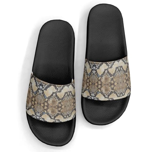 Pitovozu Snake Skin Slippers for Women Men Comfotable Sandals Non Slip Home Bedroom Pool Shower Outdoor Slide Slippers