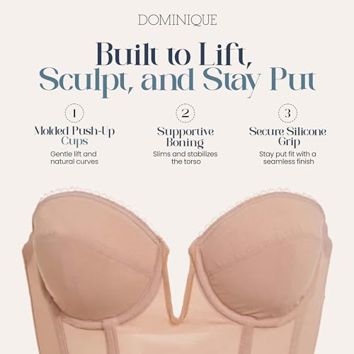 Dominique Valerie Backless Strapless Bra for Women #6390 - V-Wire Plunge, Memory Foam Cups - Lingerie for women2