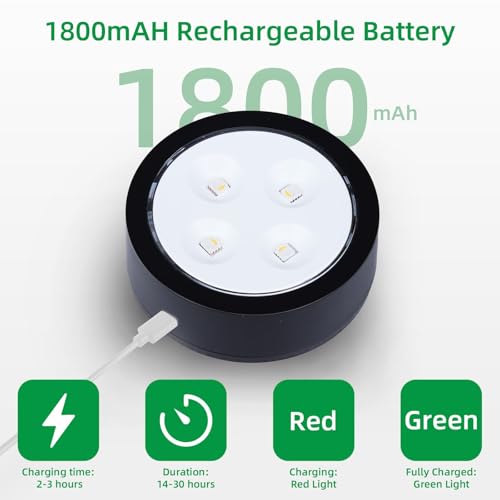 Image of 4 Pack Wireless Picture Lights for Wall, Magnetic Rechargeable Picture Light Battery Operated with Remote 3 Lighting Modes Painting Light for Art Display, Battery Wall Lights for Photo Gallery, Black