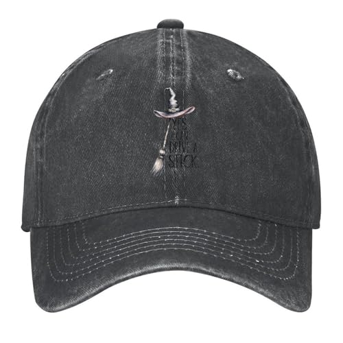 Yes I Can Drive A Satick, Halloween Unisex Washed Denim Cap Baseball Hat