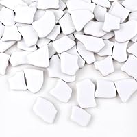 BTMIEY Unregelmäßige Keramik-Mosaikfliesen, 500 g, 2–4 cm, Mosaiksteine, Steine für DIY-Mosaikherstellung, Handwerk, Hobby, Kunst, Heimdekoration (weiß)