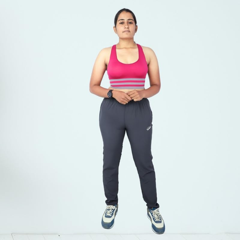 Image of Go-Fit Women Zip Pocket Synthetic Dry-Fit Gym Casual Lower Joggers Trackpant Sports Pant | Multicolors