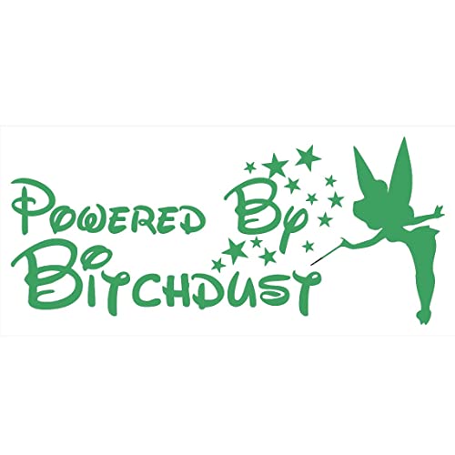 Image of Cartat2s Powered by Bitchdust Vinyl Decal Diva | 7.5 X 3.3 and 12 Colors to Choose from | Car Truck SUV RV Window and Body Sticker (Green)