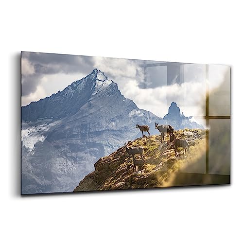 Peinture sur verre contre les murs ternes tableau Aosta 100x50