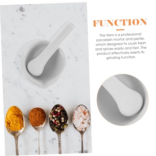Mortero de porcelana con mano para medicina y cocina miniatura 4