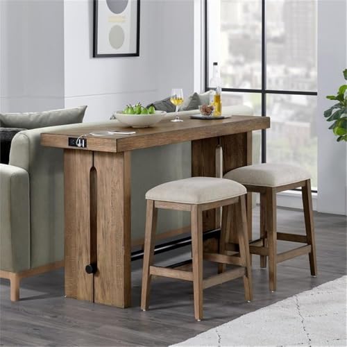 Intercon Landmark Backless Stool con 4 patas, Roble envejecido, juego de 2 miniatura 2