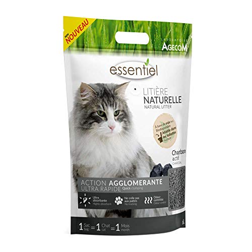 Essentiel Litière Naturelle Agglomérante Soja Charbon pour Chat 6L